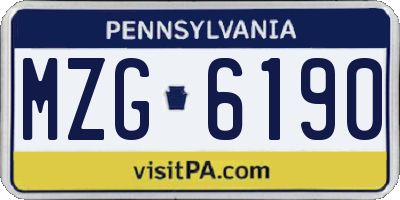 PA license plate MZG6190