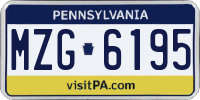 PA license plate MZG6195