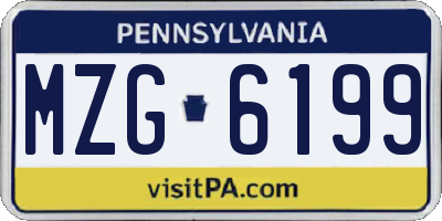 PA license plate MZG6199