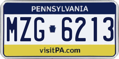 PA license plate MZG6213