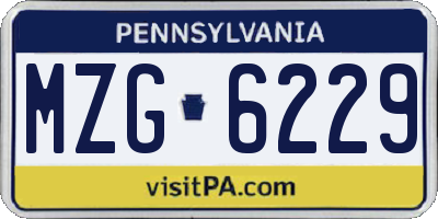 PA license plate MZG6229