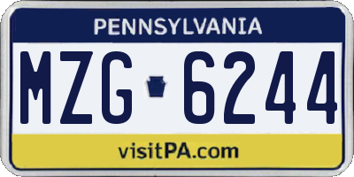 PA license plate MZG6244