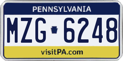 PA license plate MZG6248