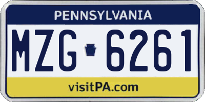 PA license plate MZG6261