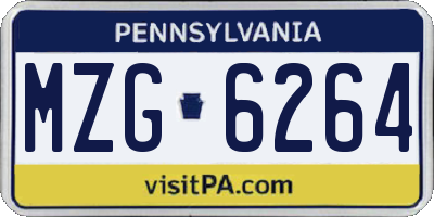 PA license plate MZG6264