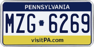 PA license plate MZG6269