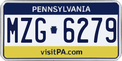 PA license plate MZG6279