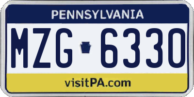 PA license plate MZG6330