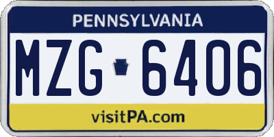 PA license plate MZG6406