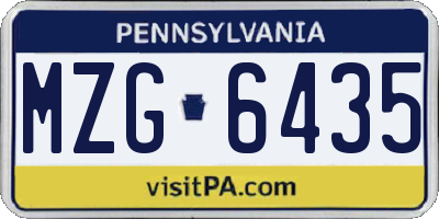 PA license plate MZG6435