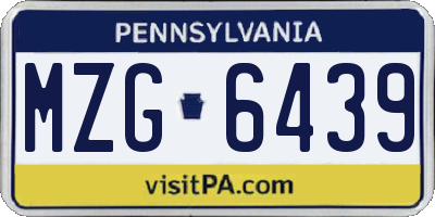 PA license plate MZG6439