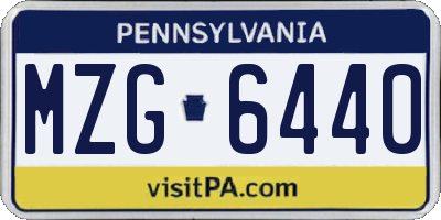 PA license plate MZG6440
