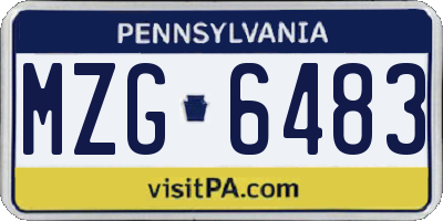PA license plate MZG6483