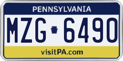 PA license plate MZG6490