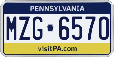 PA license plate MZG6570