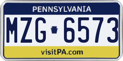 PA license plate MZG6573