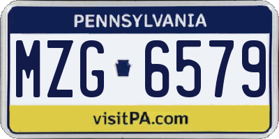PA license plate MZG6579