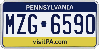 PA license plate MZG6590