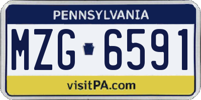 PA license plate MZG6591