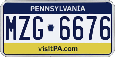 PA license plate MZG6676