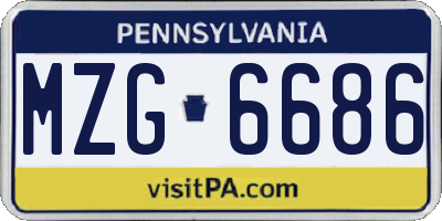 PA license plate MZG6686
