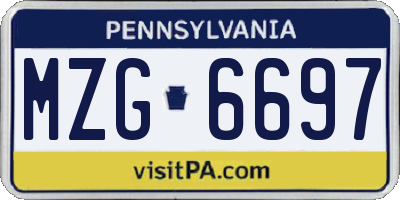 PA license plate MZG6697