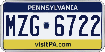 PA license plate MZG6722