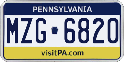PA license plate MZG6820