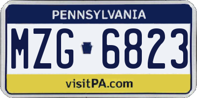 PA license plate MZG6823