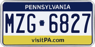 PA license plate MZG6827