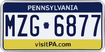 PA license plate MZG6877