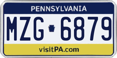 PA license plate MZG6879