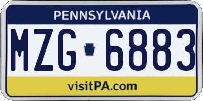 PA license plate MZG6883