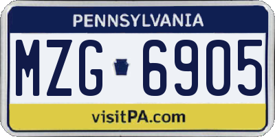 PA license plate MZG6905