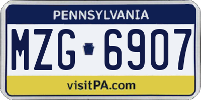 PA license plate MZG6907