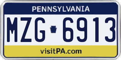 PA license plate MZG6913