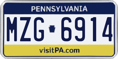 PA license plate MZG6914