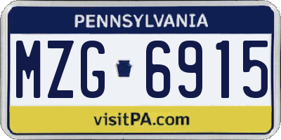 PA license plate MZG6915