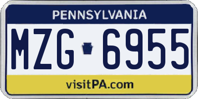 PA license plate MZG6955