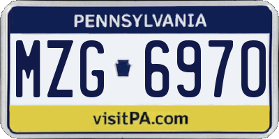PA license plate MZG6970