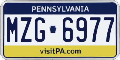 PA license plate MZG6977