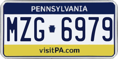 PA license plate MZG6979