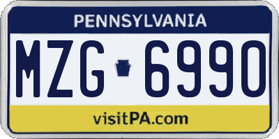 PA license plate MZG6990