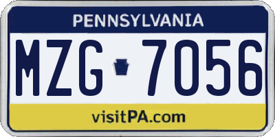 PA license plate MZG7056