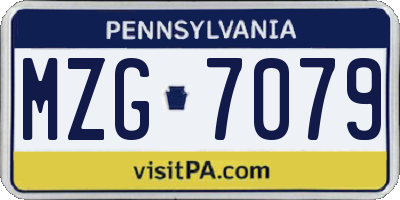 PA license plate MZG7079