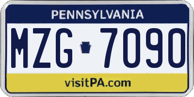 PA license plate MZG7090