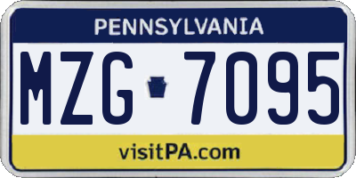 PA license plate MZG7095