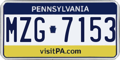 PA license plate MZG7153