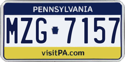 PA license plate MZG7157