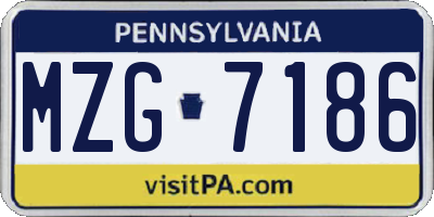 PA license plate MZG7186